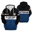 Premium Custom USCG Zip Up Hoodie VPVC609615, Gifts For Coast Guard Veteran, Gifts For Veterans Day.