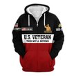 Premium Custom US Veteran Zip Up Hoodie VPVC609617, Gifts For US Veteran, Gifts For Veterans Day.