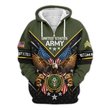 Premium Custom US Army Zip Up Hoodie VPVC609621, Gifts For Army Veteran, Gifts For Veterans Day.