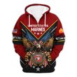 Premium Custom USMC Zip Up Hoodie VPVC609623, Gifts For Marine Veteran, Gifts For Veterans Day.
