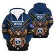 Premium Custom USAF Zip Up Hoodie VPVC609624, Gifts For Air Force Veteran, Gifts For Veterans Day.