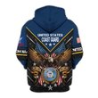 Premium Custom USCG Zip Up Hoodie VPVC609625, Gifts For Coast Guard Veteran, Gifts For Veterans Day.