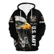 Premium Custom US Navy Zip Up Hoodie VPVC609632, Gifts For Navy Veteran, Gifts For Veterans Day.