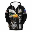 Premium Custom USCG Zip Up Hoodie VPVC609635, Gifts For Coast Guard Veteran, Gifts For Veterans Day.