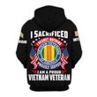 Premium Custom Vietnam Veteran Zip Up Hoodie VPVC609636, Gifts For Vietnam Veteran, Gifts For Veterans Day.