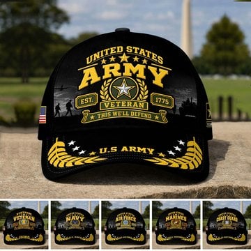 Premium US Veteran Baseball Hats BTTN191021, Gifts For US Veterans, Gifts For Veterans Day, Father's Day.