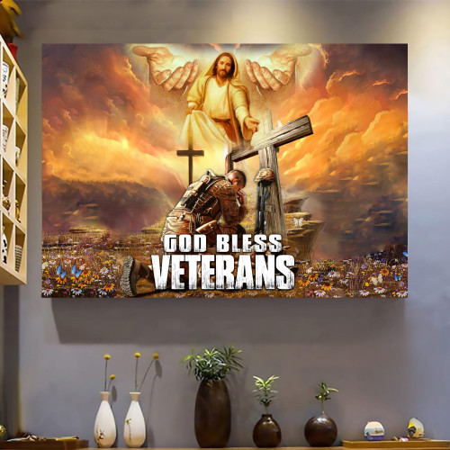 Premium God Bless Veterans Canvas PVC07010302