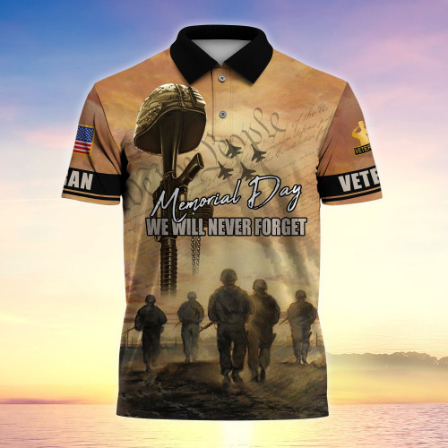Premium Memorial Day We Will Never Forget Polo Shirt PVC120403