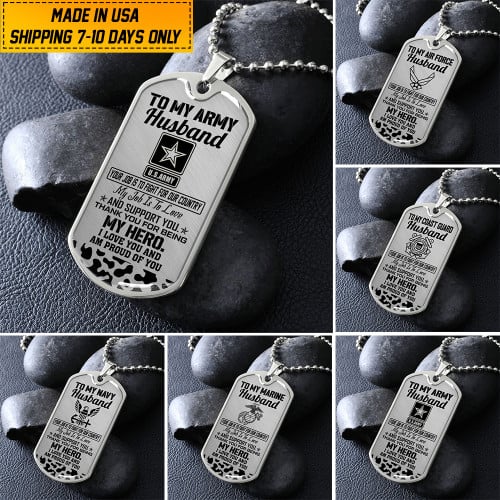 Premium US Veteran Dog Tag Husband Gift From Wife NPVC020203