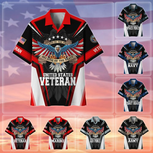 Premium Land Of The Free US Veteran Hawaii Shirt NPVC080302