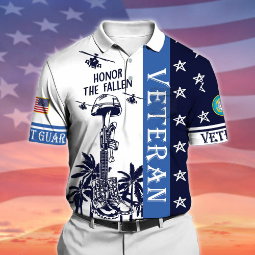 Premium Honor The Fallen US Veteran Polo Shirt With Pocket NPVC070410