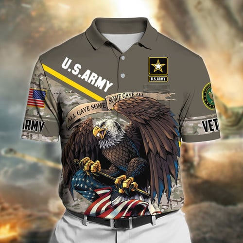 Premium All Gave Some Some Gave All US Veteran Polo Shirt With Pocket NPVC090401
