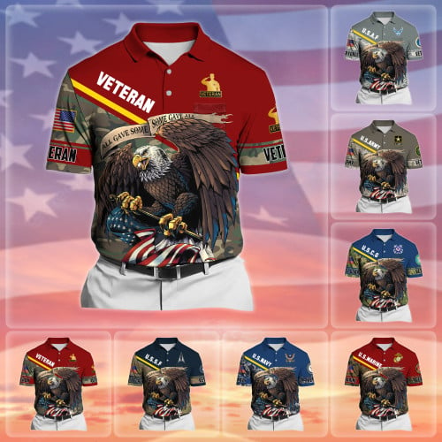 Premium All Gave Some Some Gave All US Veteran Polo Shirt With Pocket NPVC090401