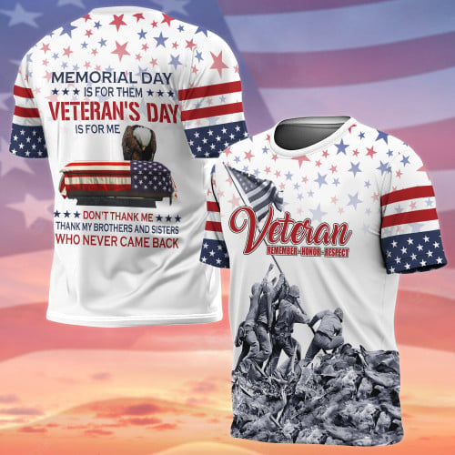 Premium Memorial Day Is For Them Veteran's Day Is For Me US Veteran T-Shirt NPVC300303