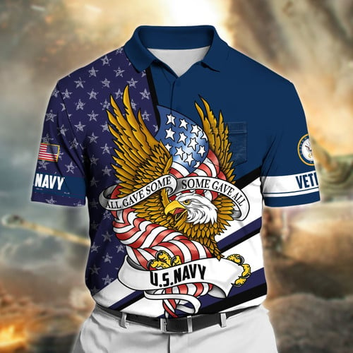 Premium All Gave Some Some Gave All US Veteran Polo Shirt With Pocket NPVC260405