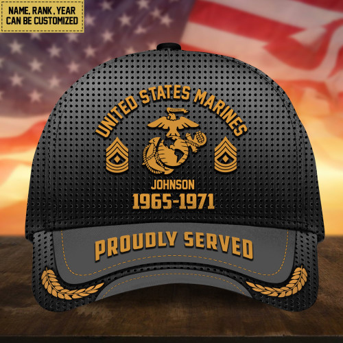Premium Custom Name Rank And Year US Veteran Cap APVC160801