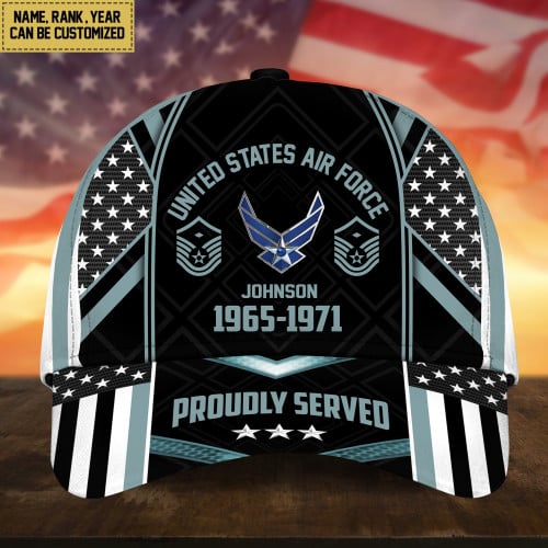 Premium Custom Name Rank And Year US Veteran Cap APVC160802