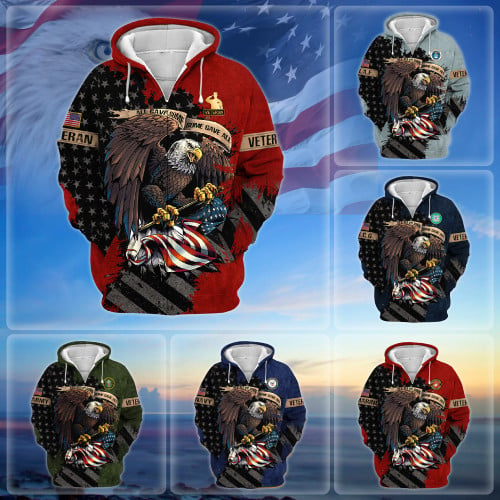 Premium Eagle US Veteran Zip Hoodie NPVC181001