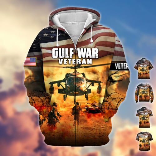 Premium Gulf War US Veteran Zip Hoodie APVC261201