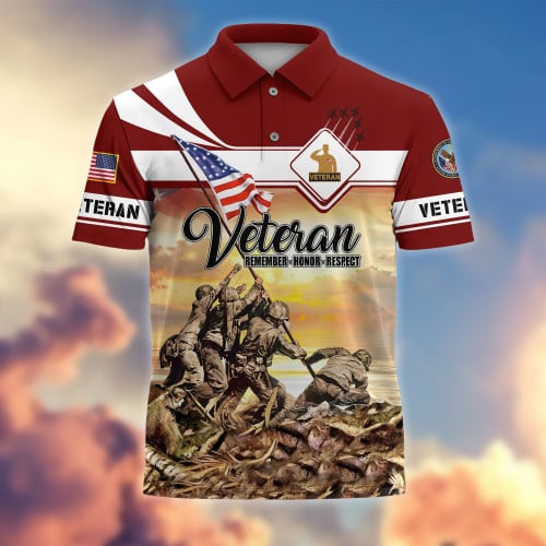 Premium US Veterans Remember - Honor - Respect Polo Shirt APVC250301