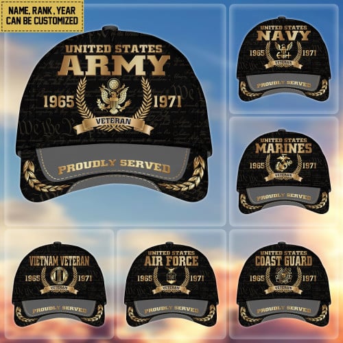 Premium Personalized Proudly Served US Veterans Cap APVC060501
