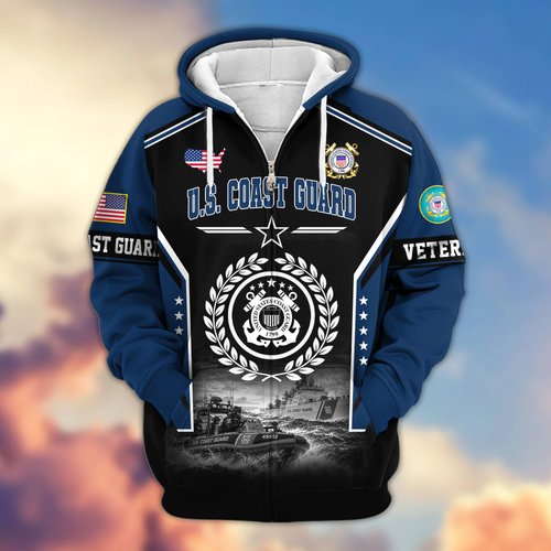 Premium US Veteran Zip Up Hoodie BTTN201021, Gifts For US Veterans, Gifts For Veterans Day.