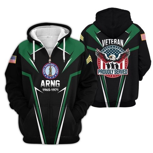 Premium Custom Army National Guard Zip Up Hoodie VPVC609608, Gifts For Army National Guard Veteran, Gifts For Veterans Day.