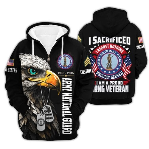 Premium Custom Army National Guard Zip Up Hoodie VPVC609638, Gifts For Army National Guard Veteran, Gifts For Veterans Day.