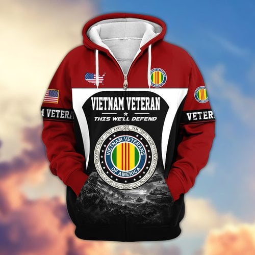 Premium US Veteran Zip Up Hoodie BTTN271022, Gifts For US Veterans, Gifts For Veterans Day.