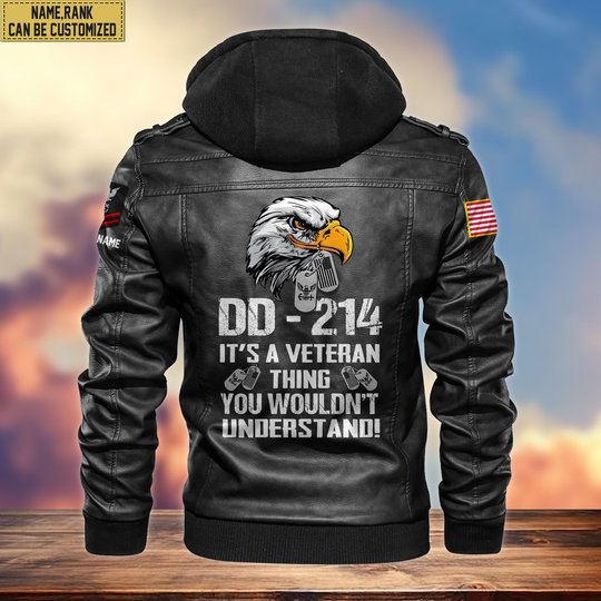 Premium Custom US Navy Veteran Leather Jacket VPVC701402, Gifts For Navy Veteran, Gifts On Father's Day, Armed Forces Day, Veterans Day.