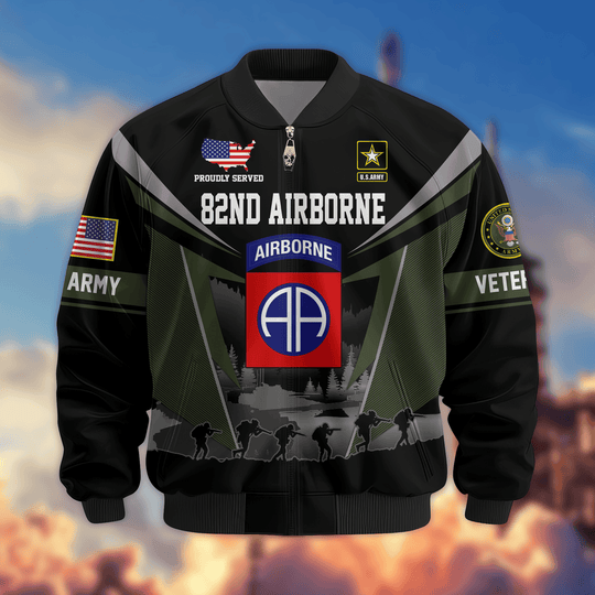 Premium Custom 82nd Airborne Bomber Jacket VPVC800263, Waterproof Windbreaker Coat, Army Veteran Gift, Veterans Day Gift.