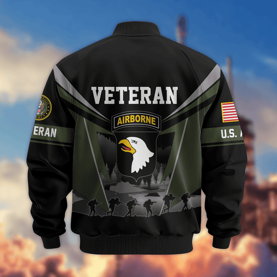 Premium Custom 101st Airborne Bomber Jacket VPVC800265, Waterproof Windbreaker Coat, Army Veteran Gift, Veterans Day Gift.