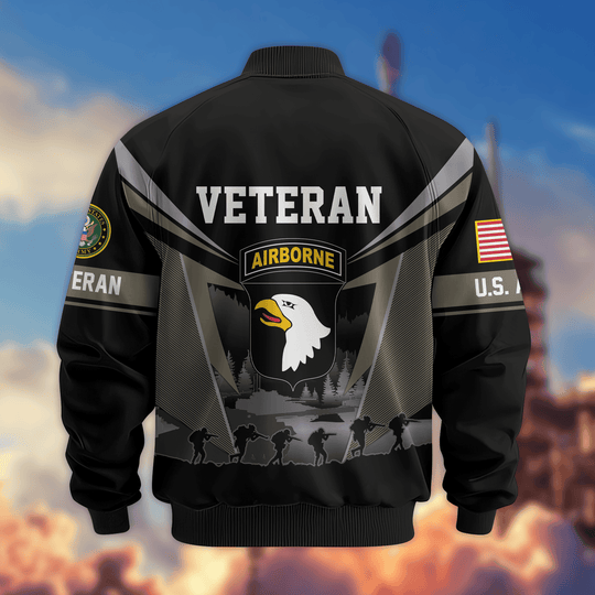 Premium Custom 101st Airborne Bomber Jacket VPVC800266, Waterproof Windbreaker Coat, Army Veteran Gift, Veterans Day Gift.
