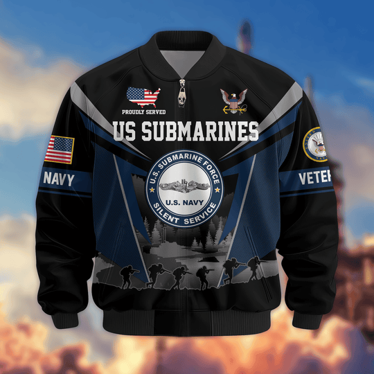 Premium Custom US Submarine Bomber Jacket VPVC800267, Waterproof Windbreaker Coat, Navy Veteran Gift, Veterans Day Gift.