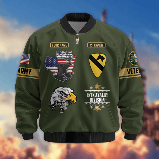 Premium Custom 1st Cavalry Division Bomber Jacket VPVC800271, Waterproof Windbreaker Coat, Army Veteran Gift, Veterans Day Gift.