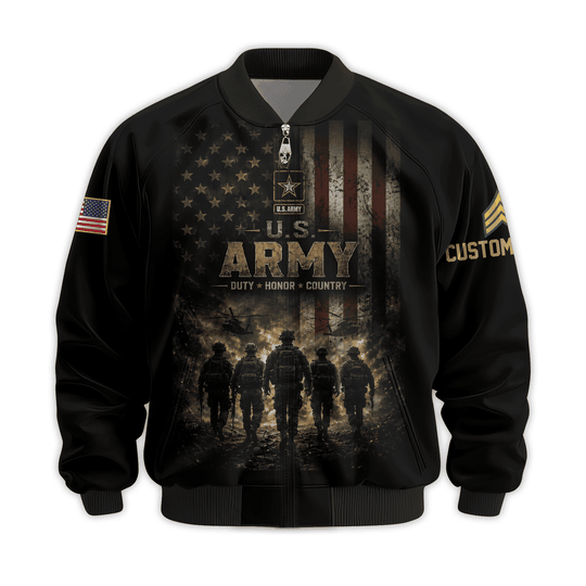 Premium Custom US Army Bomber Jacket VPVC811061, Waterproof Windbreaker Coat, Army Veteran Gift, Veterans Day Gift.