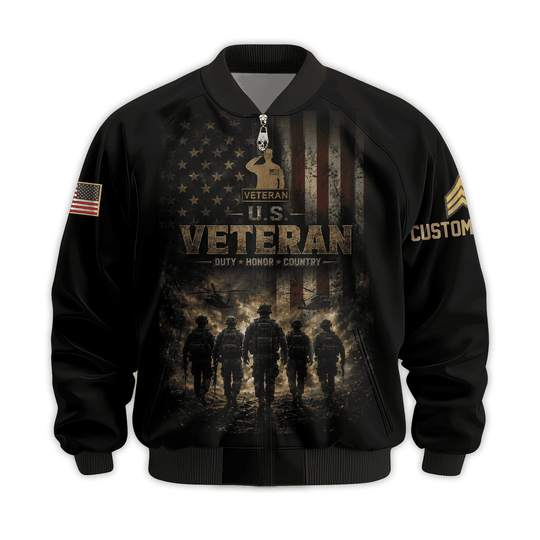 Premium Custom US Veteran Bomber Jacket VPVC811067, Waterproof Windbreaker Coat, US Veteran Gift, Veterans Day Gift.