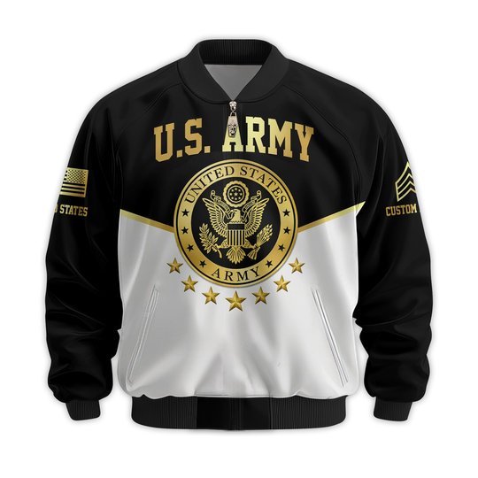 Premium Custom US Army Veteran Bomber Jacket VPVC811261, Waterproof Windbreaker Coat, Army Veteran Gift, Veterans Day Gift.