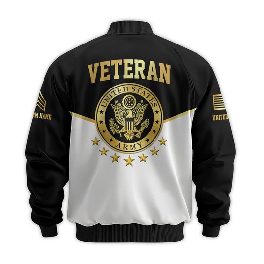 Premium Custom US Army Veteran Bomber Jacket VPVC811261, Waterproof Windbreaker Coat, Army Veteran Gift, Veterans Day Gift.