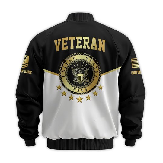 Premium Custom US Navy Veteran Bomber Jacket VPVC811262, Waterproof Windbreaker Coat, Navy Veteran Gift, Veterans Day Gift.