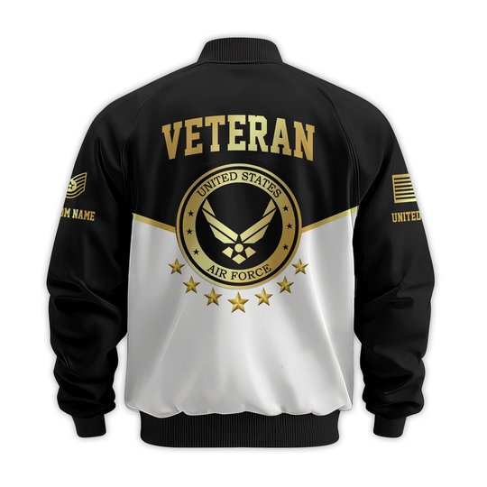 Premium Custom USAF Veteran Bomber Jacket VPVC811264, Waterproof Windbreaker Coat, Air Force Veteran Gift, Veterans Day Gift.