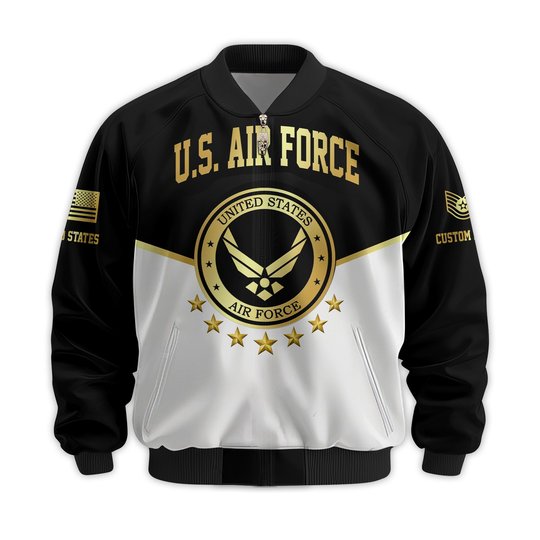 Premium Custom USAF Veteran Bomber Jacket VPVC811264, Waterproof Windbreaker Coat, Air Force Veteran Gift, Veterans Day Gift.