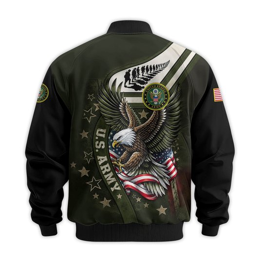 Premium Custom US Army Veteran Bomber Jacket VPVC811501, Waterproof Windbreaker Coat, Army Veteran Gift, Veterans Day Gift.