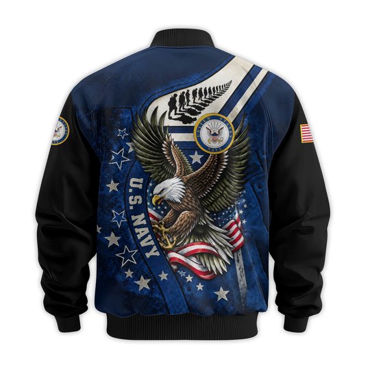 Premium Custom US Navy Veteran Bomber Jacket VPVC811502, Waterproof Windbreaker Coat, Navy Veteran Gift, Veterans Day Gift.