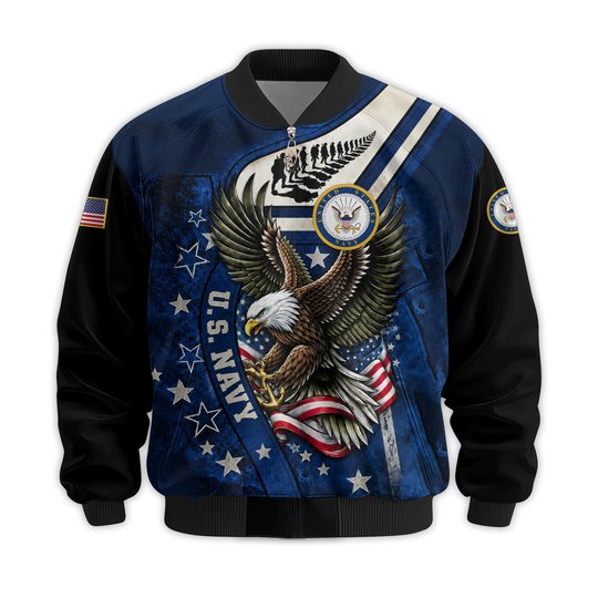 Premium Custom US Navy Veteran Bomber Jacket VPVC811502, Waterproof Windbreaker Coat, Navy Veteran Gift, Veterans Day Gift.