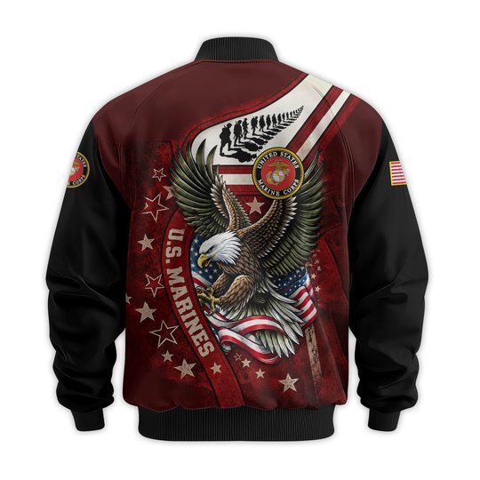 Premium Custom USMC Veteran Bomber Jacket VPVC811503, Waterproof Windbreaker Coat, Marine Veteran Gift, Veterans Day Gift.