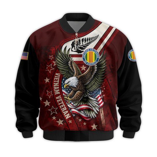 Premium Custom Vietnam Veteran Bomber Jacket VPVC811506, Waterproof Windbreaker Coat, Vietnam Veteran Gift, Veterans Day Gift.