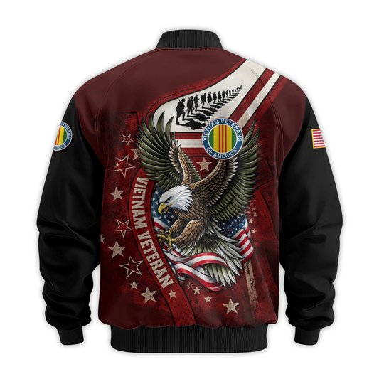 Premium Custom Vietnam Veteran Bomber Jacket VPVC811506, Waterproof Windbreaker Coat, Vietnam Veteran Gift, Veterans Day Gift.
