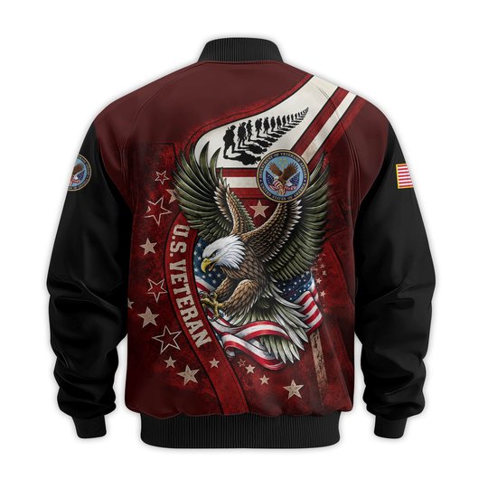 Premium Custom US Veteran Bomber Jacket VPVC811507, Waterproof Windbreaker Coat, US Veteran Gift, Veterans Day Gift.