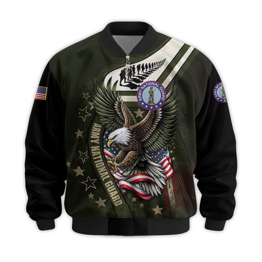 Premium Custom Army National Guard Veteran Bomber Jacket VPVC811508, Waterproof Windbreaker Coat, Army National Guard Veteran Gift, Veterans Day Gift.